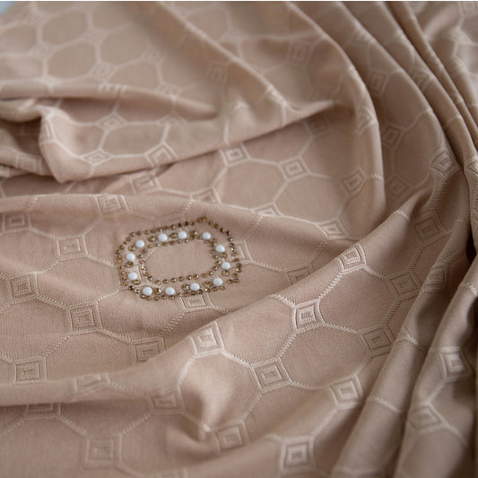 Jacquard hijab rhinestones circle